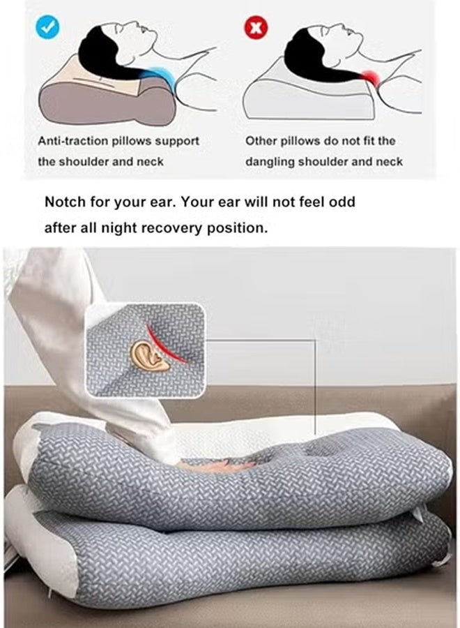 وسادة سرير، وسادة للرقبة، وسادة مريحة لآلام الرقبة والكتف، وسائد للنوم على الجانب، وسادة نوم لجميع وضعيات النوم، وسائد داعمة للجسم للنوم على السرير - Image 5